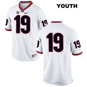 Youth Georgia Bulldogs NCAA #19 Jarvis Wilson Nike Stitched White Authentic No Name College Football Jersey ITD0554DI